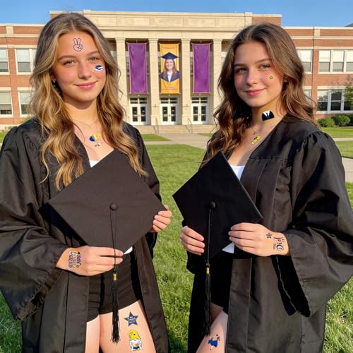 Gameza 8th Grade Graduation Temporary Tattoos 200+ Blue and Gold Favors