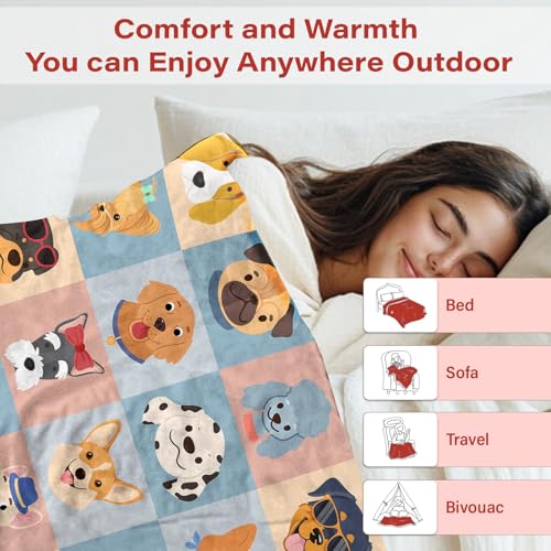 REETOOK French Bulldog Lattice2 Throw Blanket, Soft Flannel, 40x50 Inch