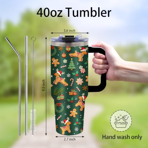 Christmas 40oz Tumbler with Handle Straw - Holiday Gift for Women Men - Variation of THIS listing