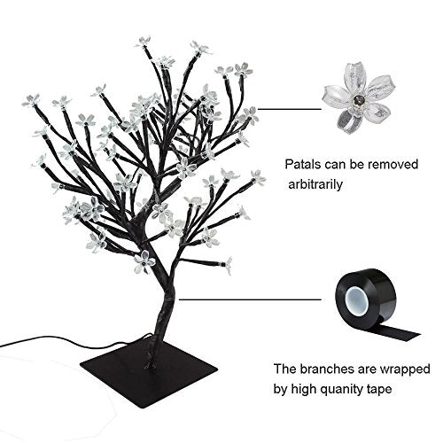 23 Inch Cherry Blossom Tree Lights with 90 LEDs - Warm White, 6in Variation
