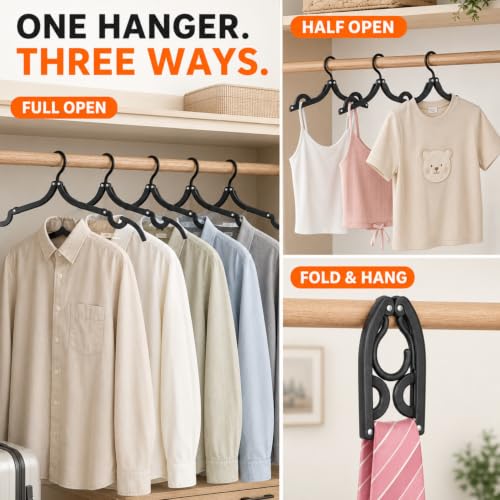 Indistar 10PCS Travel Foldable Hangers for Cruise & Packing – Portable Space-Saving Clothes Drying Rack