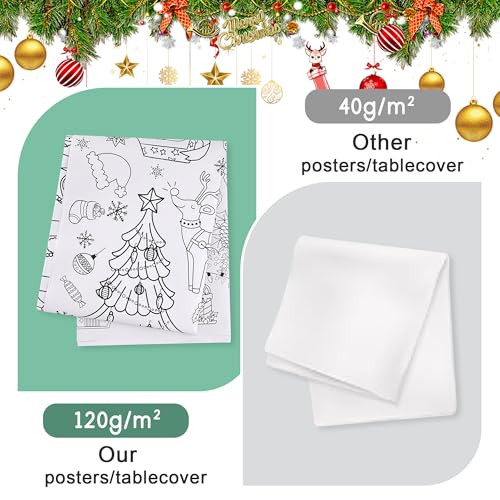 Giant Christmas Coloring Tablecloth - 30x72 Inch Holiday Craft