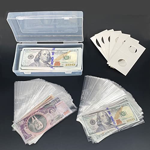 Smatagee 200 Clear Money Sleeves with Box & 6 Coin Flips