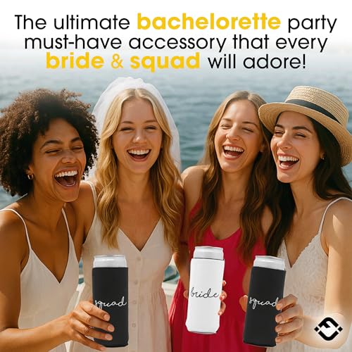 Bride Squad Slim Can Cooler - Neoprene Drink Sleeve for Bachelorette Parties