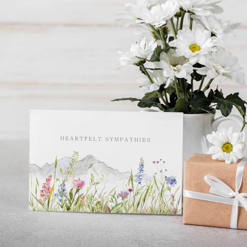 Sympathy Cards Set of 24 with Envelopes & Stickers - Watercolor Landscape