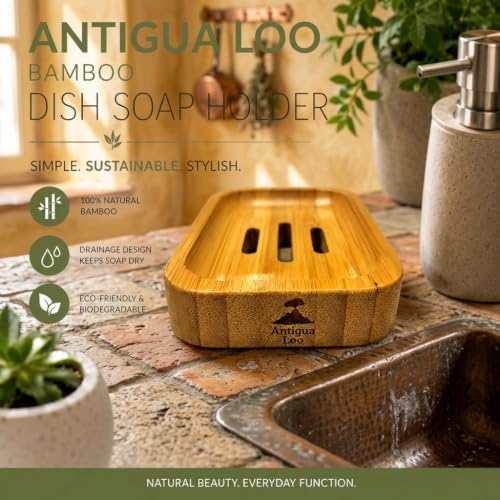 Self-Draining Bamboo Soap Dish Holder - Sustainable & Odor Resistant