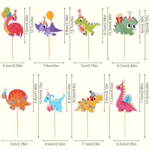 32 Dinosaur Cupcake Toppers - Cute Dino Picks for Parties