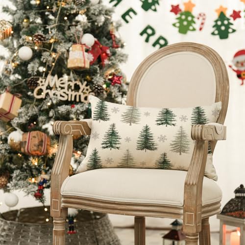 20x12 Inch Christmas Snowflake Throw Pillow Cover - Merry Holiday Cushion Case for Sofa & Couch