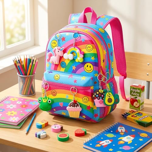 30pcs Cute PVC Keychain Bulk Set - Assorted Backpack Charms for Kids
