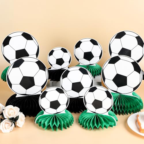 Soccer Honeycomb Centerpieces - 12 Pcs Sports Party Decor