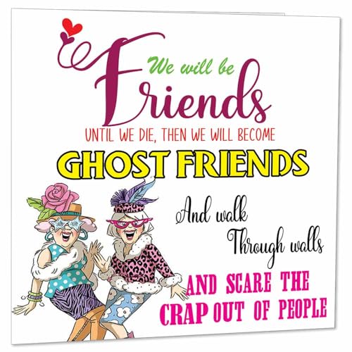 Purple Fox Funny Birthday Card for Women - Ghost Friends Greeting Card