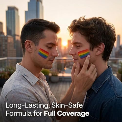 LANGFON Pride Rainbow Face Paint Crayons for Body and Festival Makeup