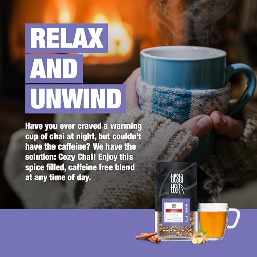 Tiesta Tea Cozy Chai Rooibos, Loose Leaf Spiced Herbal Tea, 200 Cup Pouch