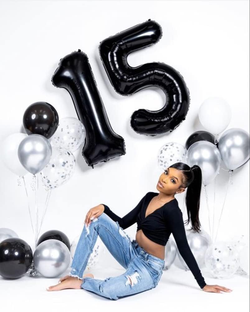 Number Balloons - Black 1 Balloon for Birthday Party | 40-Inch Large Decoration for Baby Showers & Photos