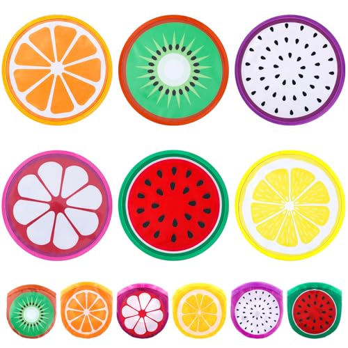 CroBlissful 6-Piece Foldable Fruit Fans - Colorful Handheld Accessories
