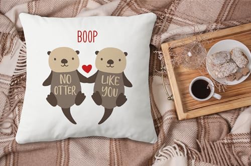 Otter Throw Pillow Cover 18x18, Decorative Flannel Pillow Case for Gifts