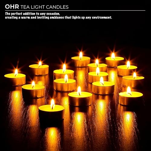 OHR Candles 25 Pack Tealight Candles - White Unscented - 3 Hour Burn Time