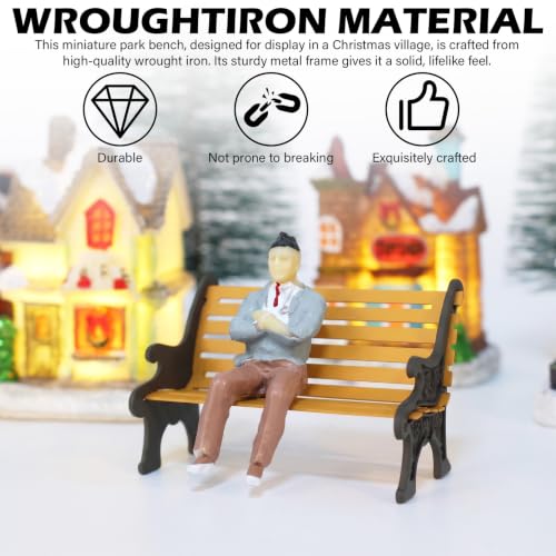 Mini Wrought Iron Park Bench for Department 56 Christmas Village - Variation 2