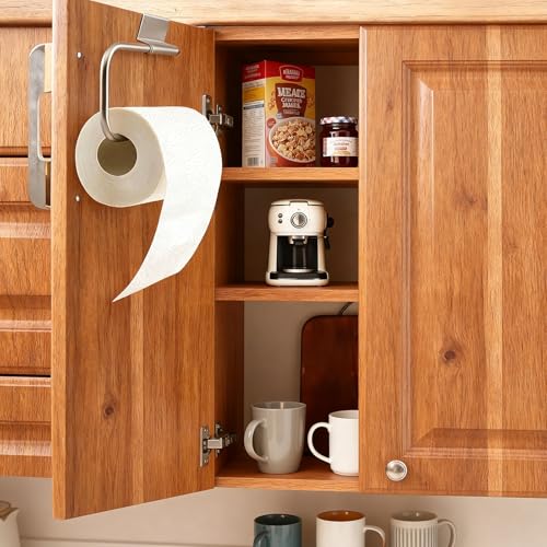 Stainless Steel Over-Cabinet Paper Towel Holder for Kitchen and Bathroom