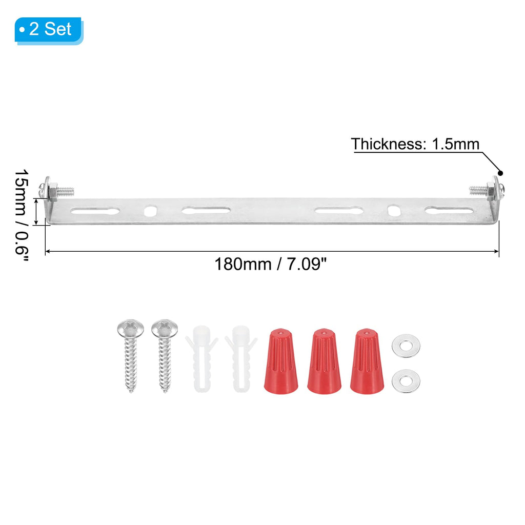 PATIKIL 180mm (7.1") Universal Light Fixture Mounting Bracket Kit, 2 Set Light Crossbar Ceiling Light Plate with Screw for Wall Lights Ceiling Lighting Pendant Chandelier