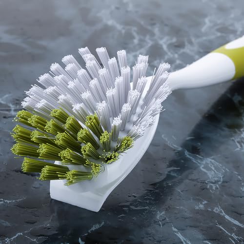 YeuDeuy Stiff Bristle Dish Brush with Handle - 3 Pack, Scrubber for Pots Pans Sink