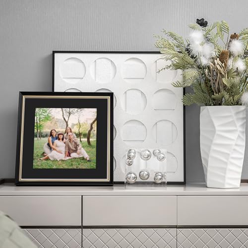 15 Pack Black Picture Mats 12x12 for 8x8 Photos - Bevel Cut