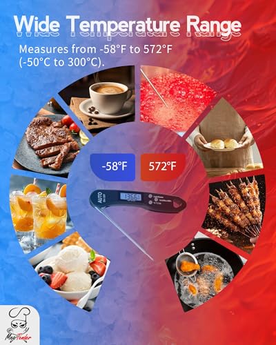 Meatender Instant Read Meat Thermometer - 1.2s Fast, Magnetic, Backlit LCD - Variation 1