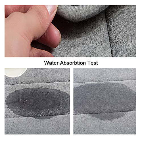 VANRA Grey Anti-Slip Memory Foam Bath Mat 15.7" x 23.6"