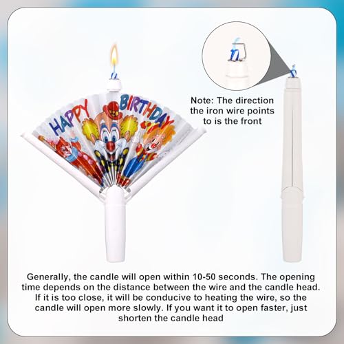 Gosknor Pop Up Clown Birthday Candles 2Pcs Novelty Fan Cake Decor