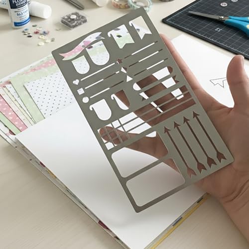 Reusable Stainless Steel Stencil Template for Planners - 7x4 Inch