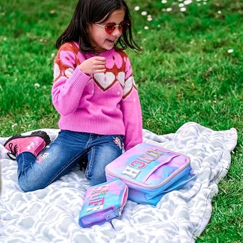 FROG SAC Girls Tie Dye Lunch Bag - Insulated & Glitter Varsity Patch