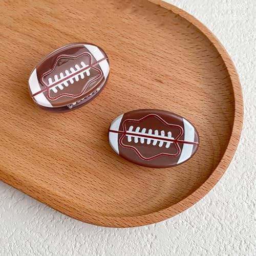 AEGYPIUS Football Hair Claw Clip, 1.37 Inch Small Acetate Hair Clip 2 Pcs