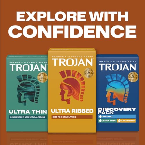Trojan Ultra Ribbed Condoms - 24 Count Pack for Enhanced Stimulation