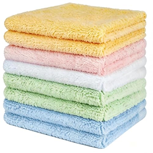 10-Pack Microfiber Washcloths - Soft, Highly Absorbent Towels for Home & Gym