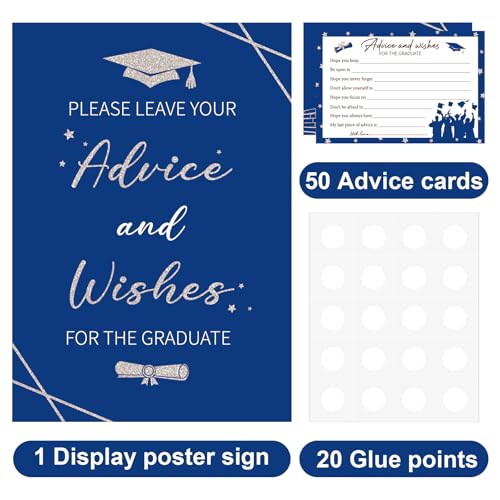 2026 Graduation Advice Cards Set - 50 Well Wishes for Graduates