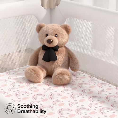IOCCLH 4-Pack Fitted Bassinet Sheets, Soft Microfiber for Halo & More, Pink