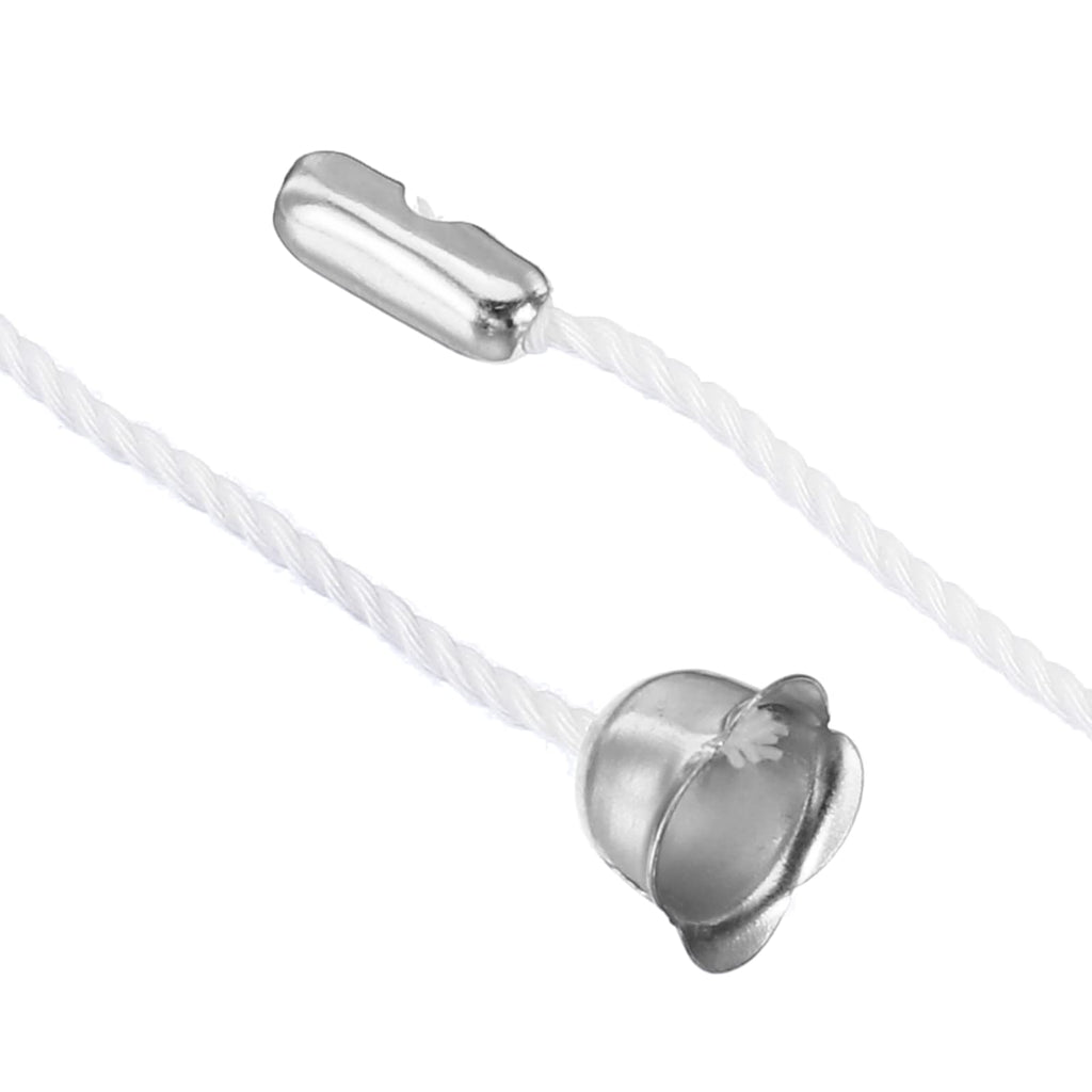 MECCANIXITY Pull Cord for Ceiling Switch, Light Pull Cord String Ceiling Fan String with Connector Pull Chain Extension, White Silver, Pack of 10