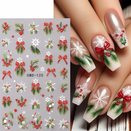 SWEET TREND Christmas Nail Art Stickers - 6 Sheets Winter Decals