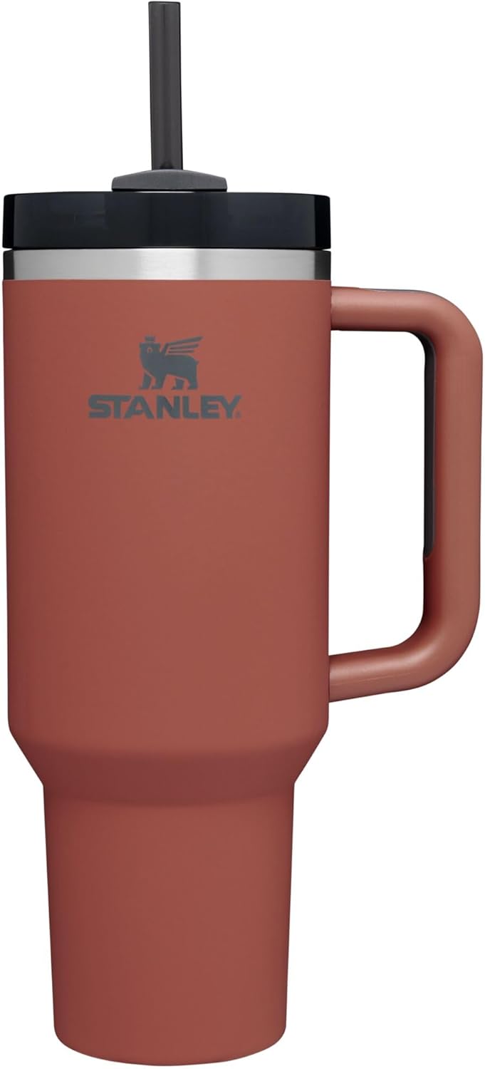 STANLEY Quencher H2.0 Tumbler - 40 oz Insulated Stainless Steel Cup with Handle & Straw | Red Rust