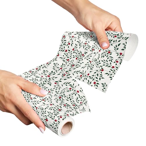 Leaves Pattern Cotton Cocktail Napkins - Xmas Holiday Party Set, 50 Pack