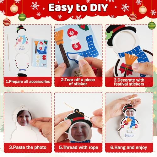 Colorful Christmas Picture Frame Craft Kit for Kids - 28 Pack DIY Ornaments