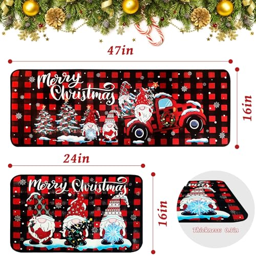 Christmas Kitchen Rugs and Mats Set of 2 - Spirit Variation