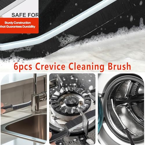 TURUM 6-Pack Crevice Cleaning Brush Set for Deep Scrubbing