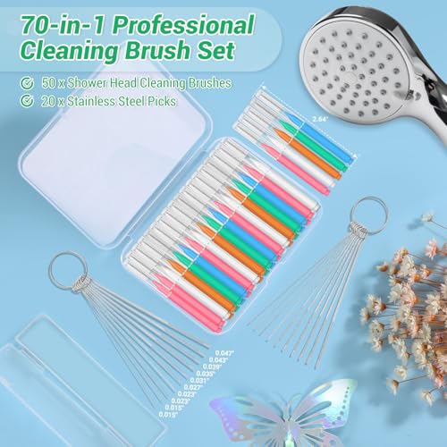 MAPVOLUT 70-in-1 Shower Head Cleaner Kit - Pink, White, Orange, Green, Blue