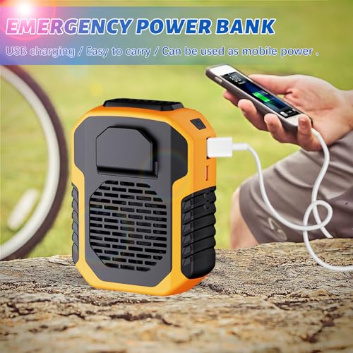 UHOUSEST Portable Waist Fan, 6000mAh Rechargeable Wearable Fan - Orange