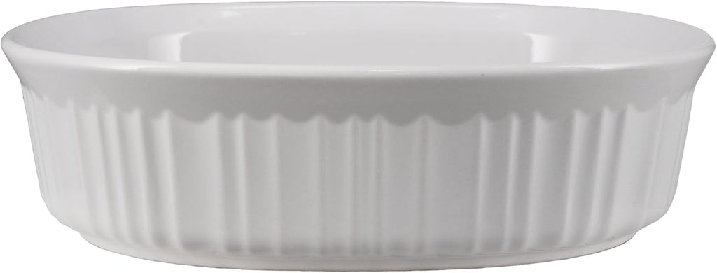 CorningWare French White Oval Casserole Dish - 1.5qt Ceramic Bakeware for Versatile Cooking