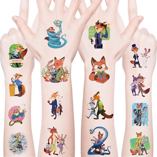 Zootopia Temporary Tattoos 20pcs Kids Party Favors & Decorations