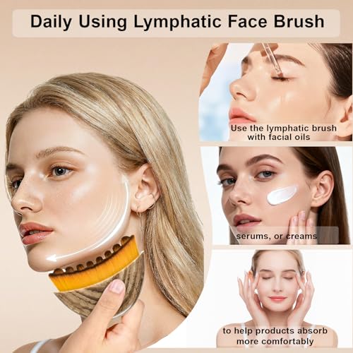 Lymphatic Contour Face Brush for Facial Sculpting and Drainage