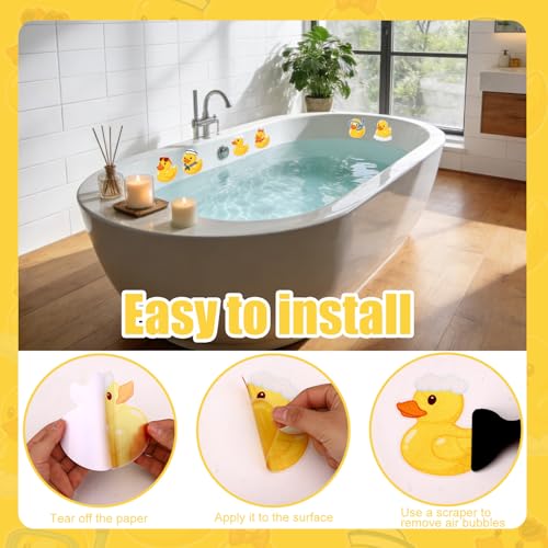 24pcs Duck Non-Slip Bathtub Stickers - Waterproof Shower Floor Decals