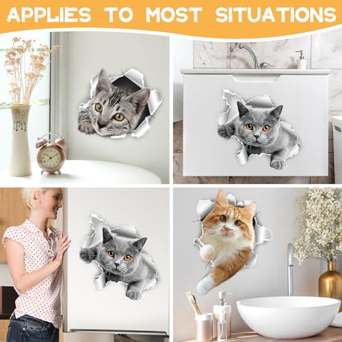 DRWSSR B Animal Waterproof PVC Toilet Lid Stickers - Removable Cat Wallpaper Set